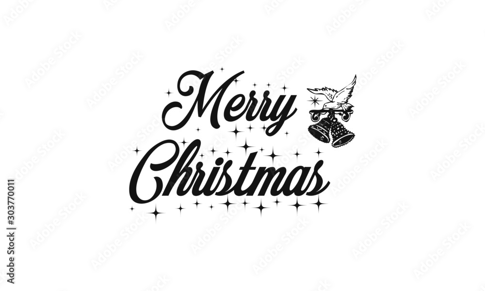Merry Christmas Text, Creative typography for Holiday greeting, gift, poster