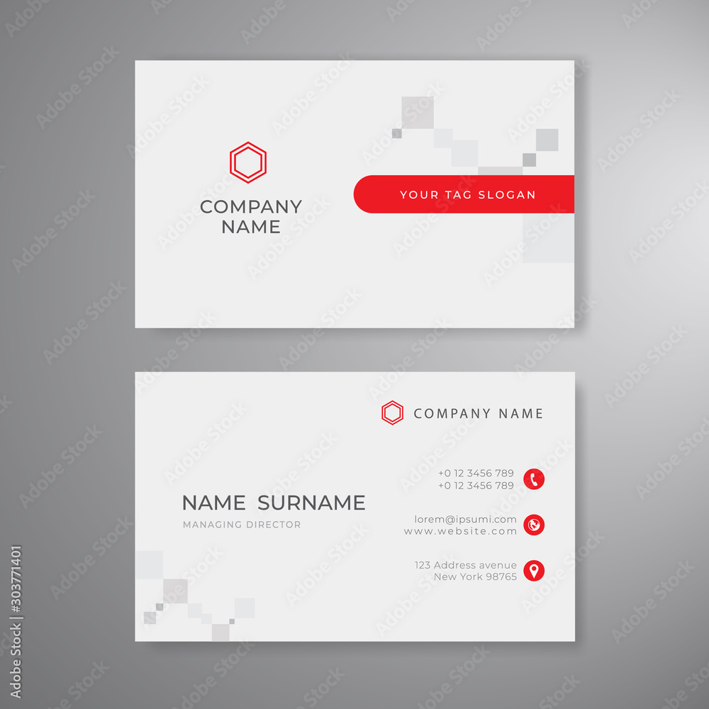 Minimal design white business card clean vector template Minimal design white business card clean vector template
