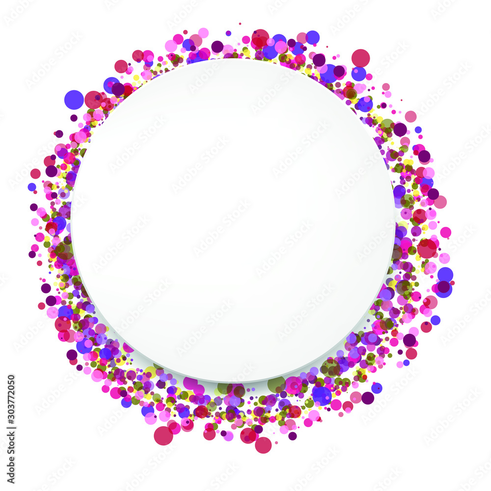 creative circle banner template with bright spring wreath