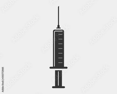 Medical icons vector. Syringe icon medicine drug.