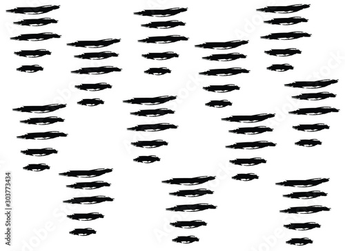 scandinavian vector pattern of lines with a black marker on a white background. Simple shapes in grunge texture