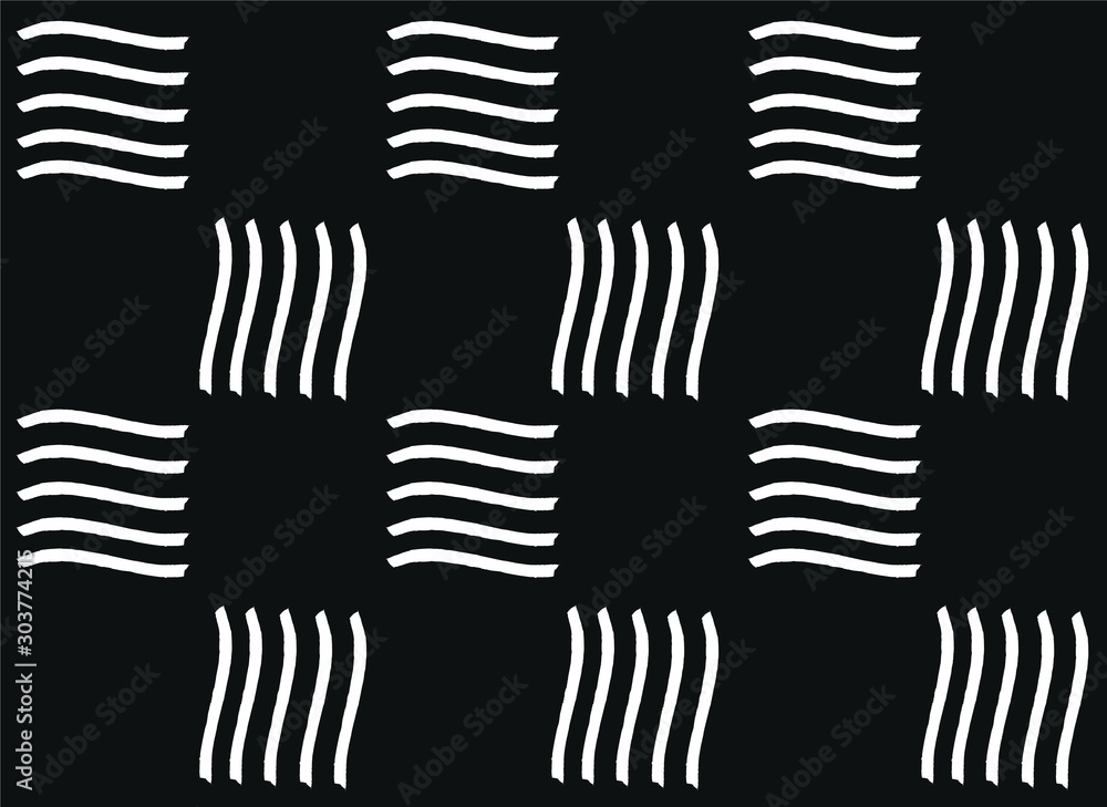scandinavian vector pattern of lines with a white marker on a black background. Simple shapes in grunge texture scandinavian vector pattern of lines with a white marker on a black background. Simple shapes in grunge texture