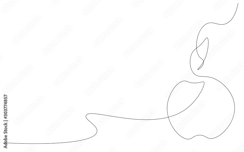 Fruit background, apple continuous drawing vector illustration Fruit background, apple continuous drawing vector illustration