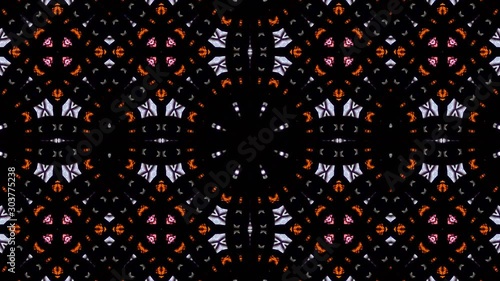 Beaver home photo kaleidoscope sequence patterns. 4k Abstract multicolored motion graphics background, or for yoga, clubs, shows, mandala, fractal animation. Beautiful bright ornament. Seamless loop photo