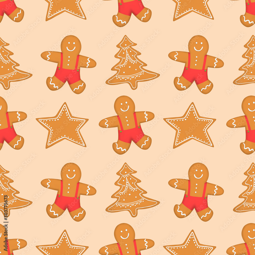 Christmas cookies seamless pattern. Christmas cookies seamless pattern.