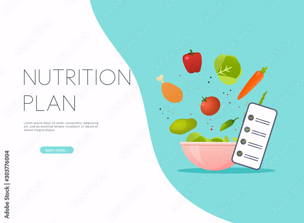 Vetor de Healthy food and dieting concept. Plan your meal infographic ...