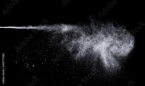 Texture of a snowstorm isolated on a black background, Clusters of stars in space, dynamic scattering of particles