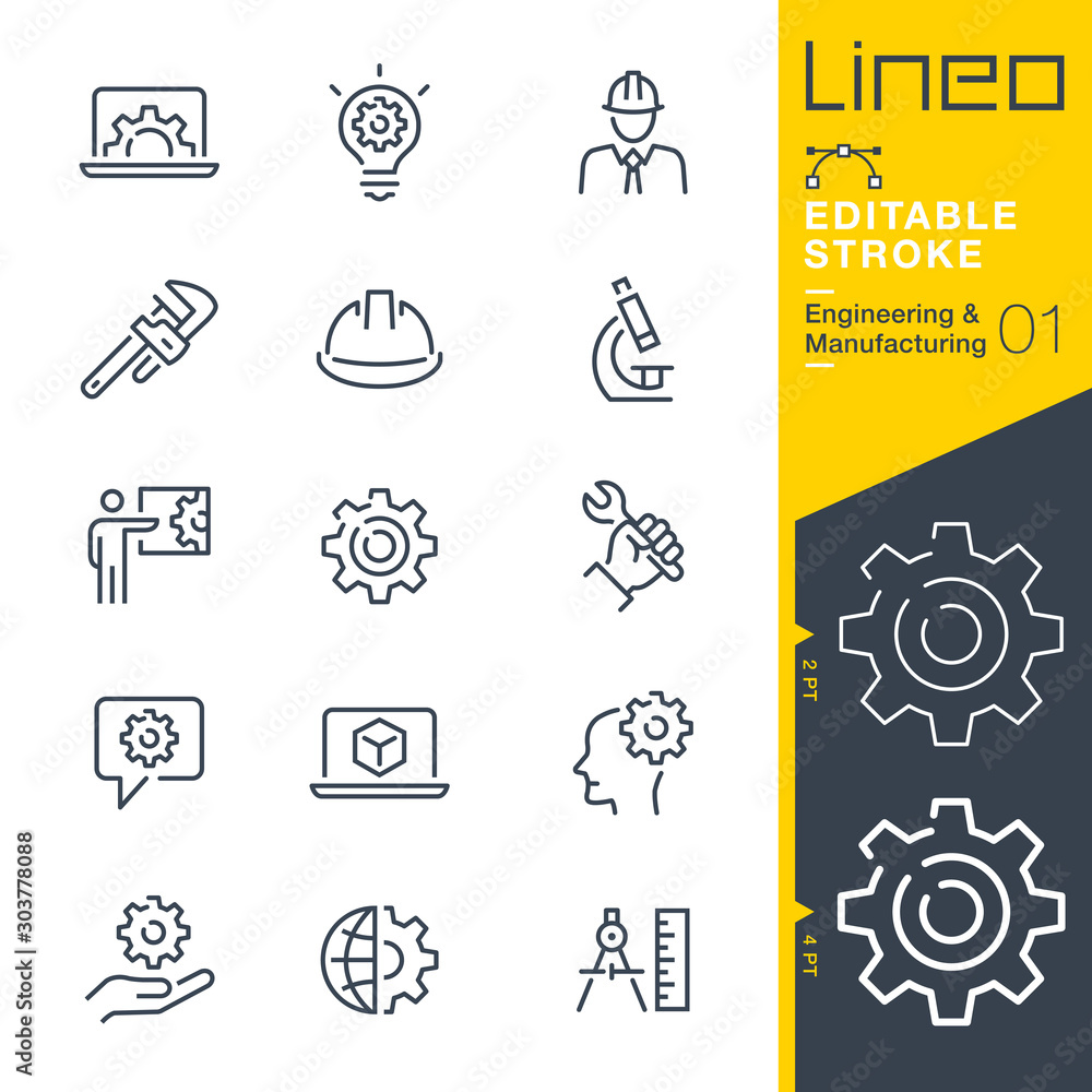 Lineo Editable Stroke - Engineering and Manufacturing line icons vector ...