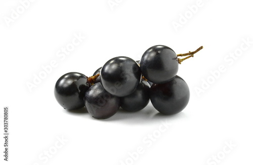 A bunch of overripe grapes isolated on white background.