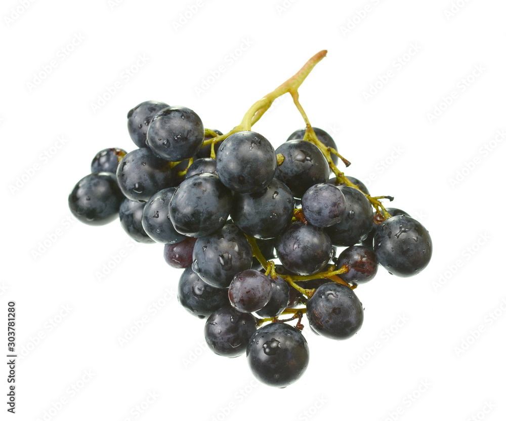 A bunch of overripe grapes isolated on white background. A bunch of overripe grapes isolated on white background.