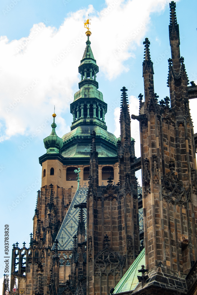 Saint Vitus Cathedral facade, Prague Czech