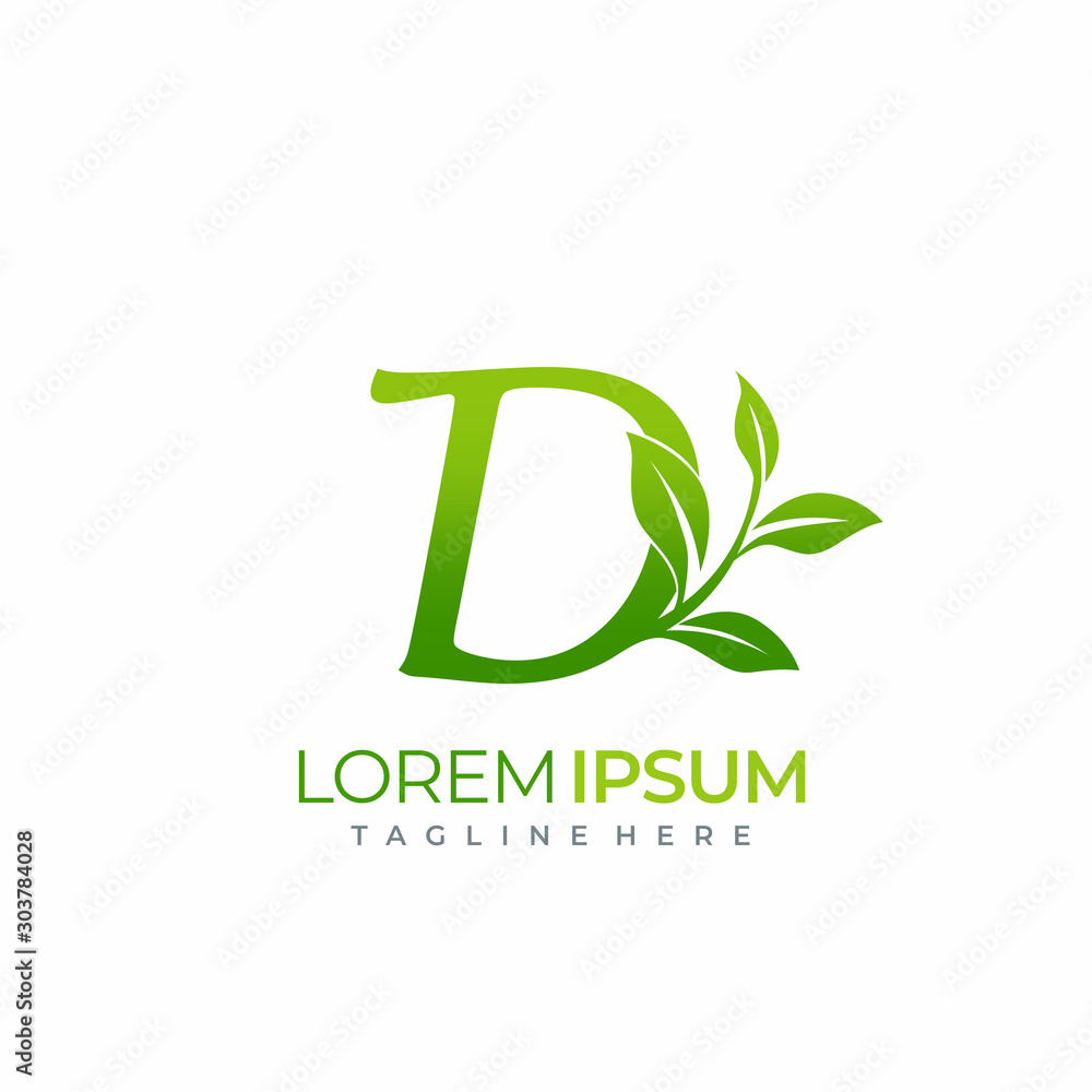 Letter D Green Plant Leaf Logo Vector Letter D Green Plant Leaf Logo Vector