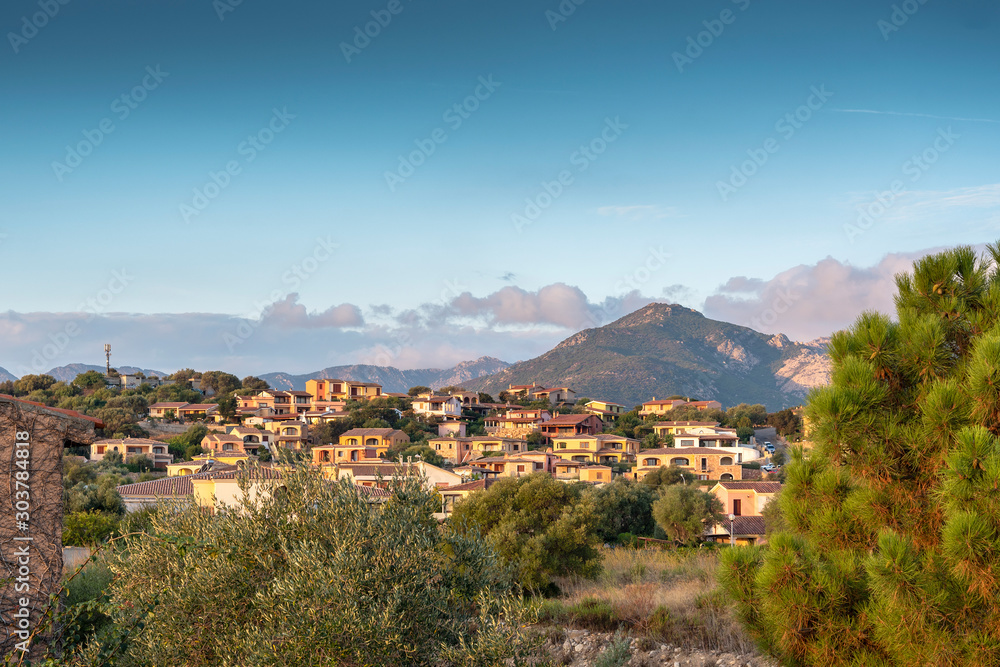 Sardinian village in morning light, Italy.
