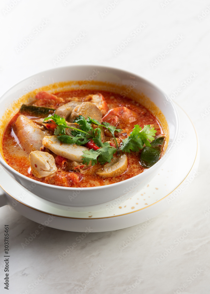 Tom Yam kung Spicy Thai soup with shrimp, Thai cuisine Tom Yam kung Spicy Thai soup with shrimp, Thai cuisine