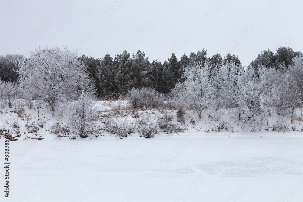 Beautiful winter landscape in russian province Beautiful winter landscape in russian province
