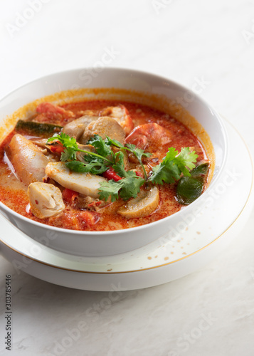 Tom Yam kung Spicy Thai soup with shrimp, Thai cuisine