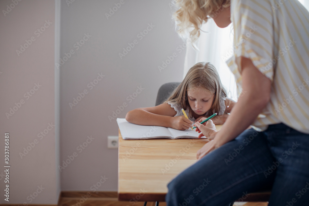 Obraz premium Schoolgirl Writing