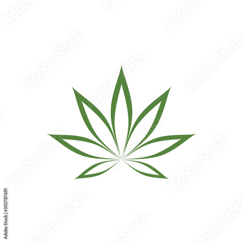 Cannabis marijuana hemp leaf logo