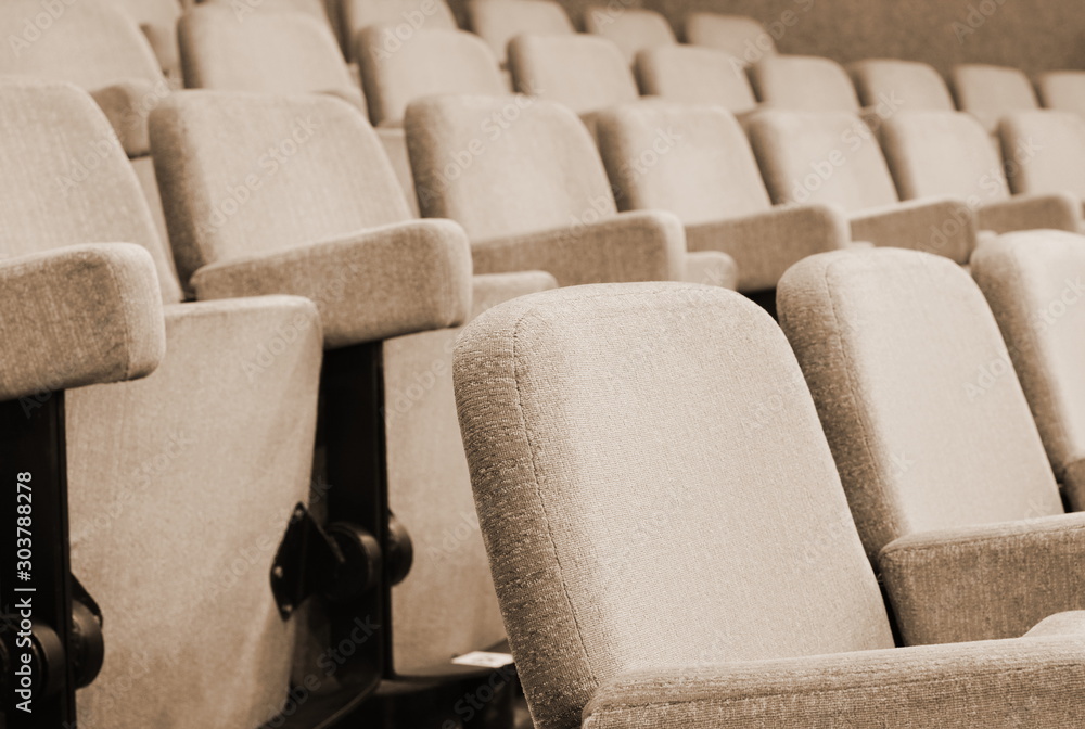Fototapeta premium Empty rows of theater or movie seats.