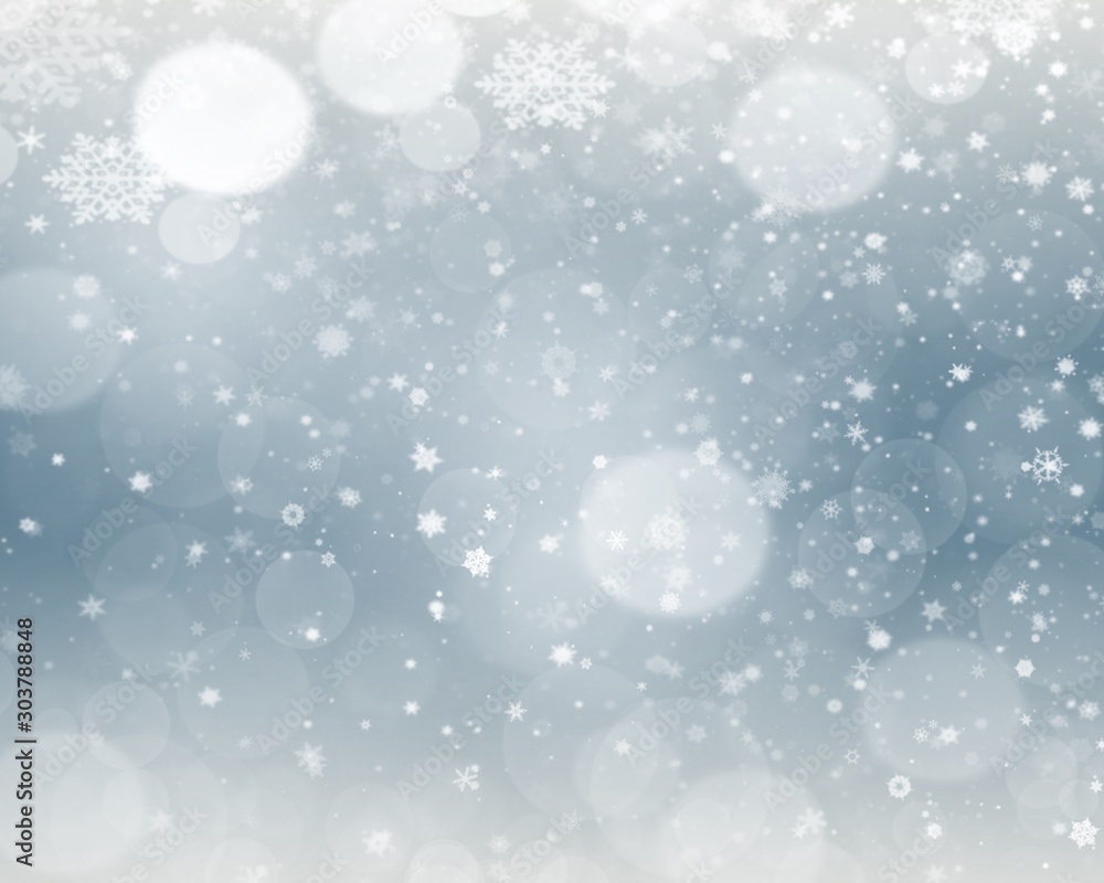White gray background. white snowflakes, stars shiny and abstract bokeh blurred. Happy New Year and Merry Christmas winter holiday. use card wallpaper backdrop product. White gray background. white snowflakes, stars shiny and abstract bokeh blurred. Happy New Year and Merry Christmas winter holiday. use card wallpaper backdrop product.