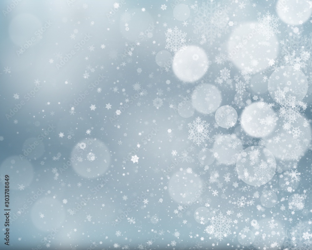 White gray background. white snowflakes, stars shiny and abstract bokeh blurred. Happy New Year and Merry Christmas winter holiday. use card wallpaper backdrop product. White gray background. white snowflakes, stars shiny and abstract bokeh blurred. Happy New Year and Merry Christmas winter holiday. use card wallpaper backdrop product.