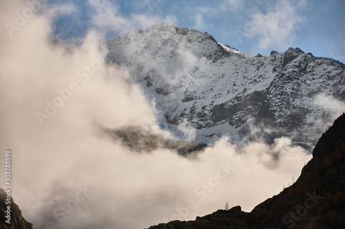 The peak of the Hinter Tierberg seen from the road that leads to the Trift suspension bridge (Triftbrücke). Switzerland photo