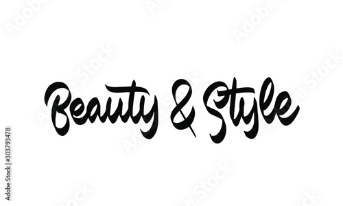 Logo Beauty & Style Lettering. Logo template for beauty salon. Vector illustration.