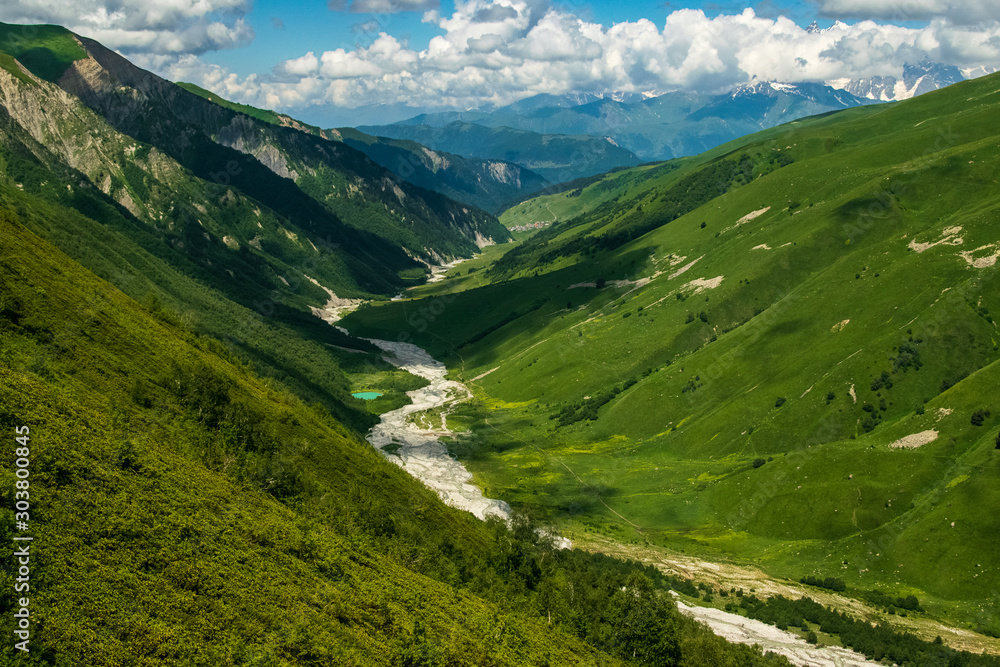 View from View from Chkhutnieri pass, Upper Svaneti, Georgia
