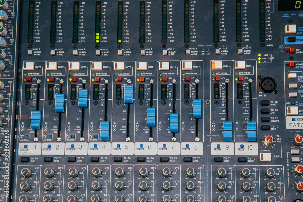 Professional sound mixing panel Professional sound mixing panel