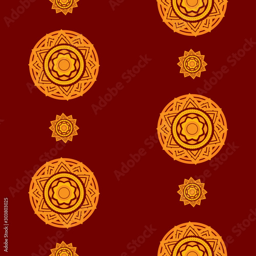 Vector background oriental ornamental Graphic modern Seamless pattern orang shade in red background