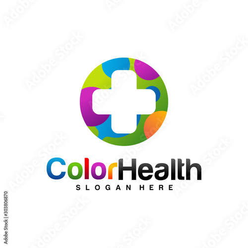 Colorful Health Logo Design Concept Vector. Health Logo Template. Icon Symbol. Illustration
