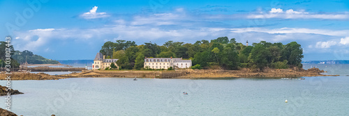 Douarnenez in Brittany, panorama of the Tristan island