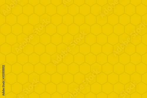 Yellow color Honeycomb Grid tile seamless background or Hexagonal cell texture.