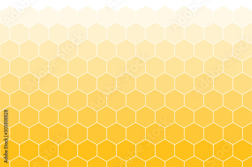 Honeycomb Grid tile rotate background or Hexagonal cell texture. in color Yellow or gold with gradient.
