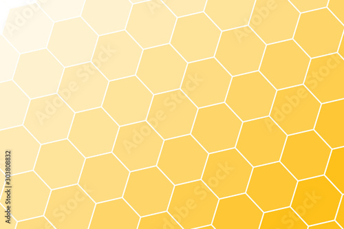 Honeycomb Grid tile rotate background or Hexagonal cell texture. in color Yellow or gold with gradient.