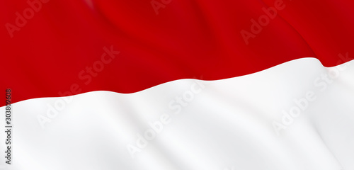 National Fabric Wave Closeup Flag of Indonesia