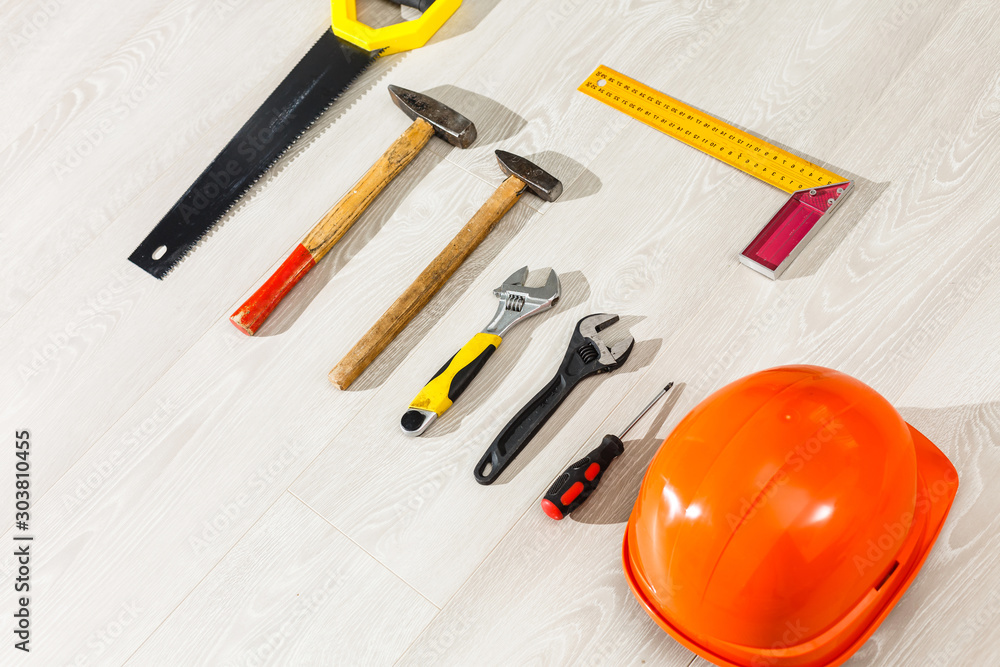 collage with ariety of building tools isolated collage with ariety of building tools isolated