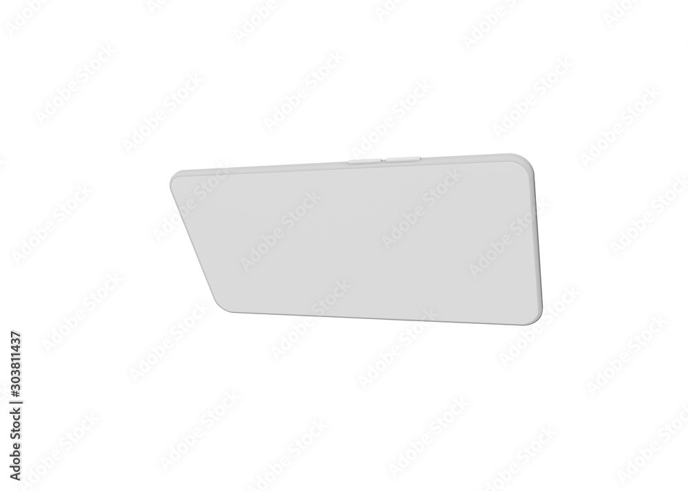 Smartphone White Mobile Phone Mock Up Model 3D Render Smartphone White Mobile Phone Mock Up Model 3D Render