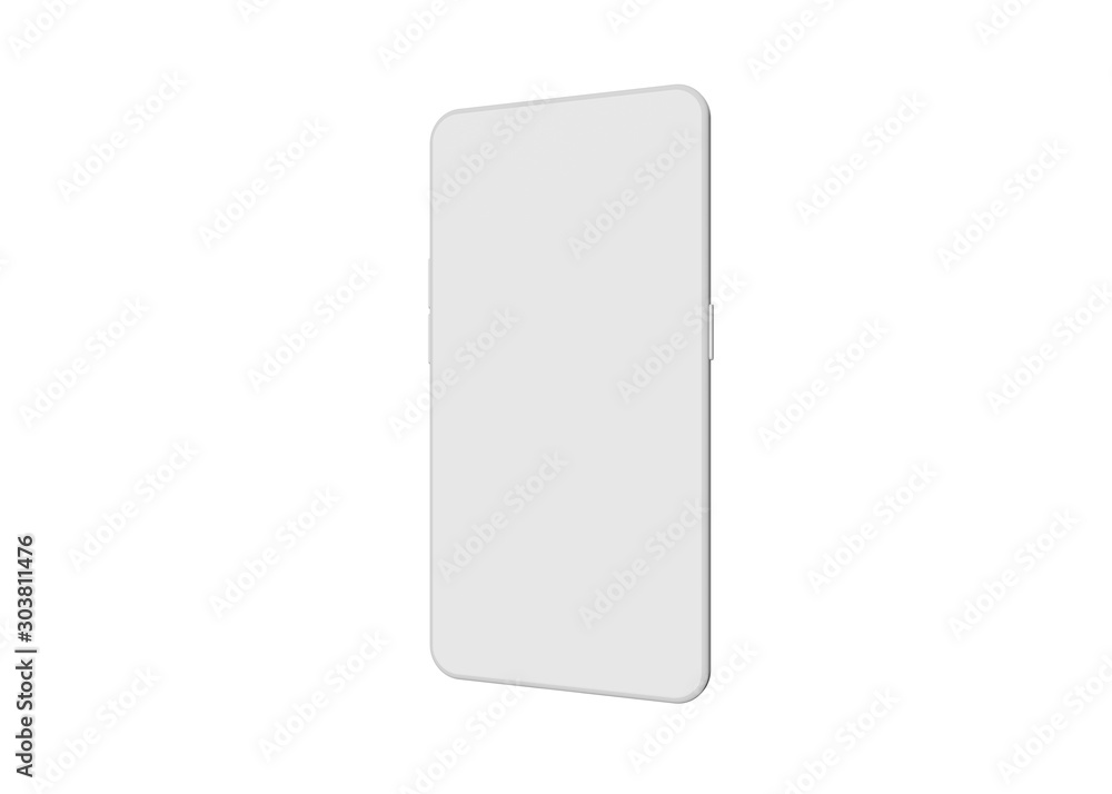 Smartphone White Mobile Phone Mock Up Model 3D Render Smartphone White Mobile Phone Mock Up Model 3D Render