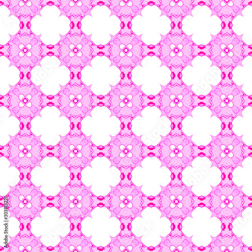 Pink geometric seamless pattern. Hand drawn waterc