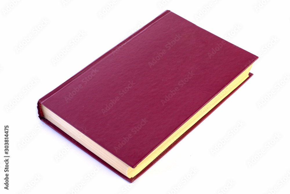 one closed book isolated on a white background top view one closed book isolated on a white background top view