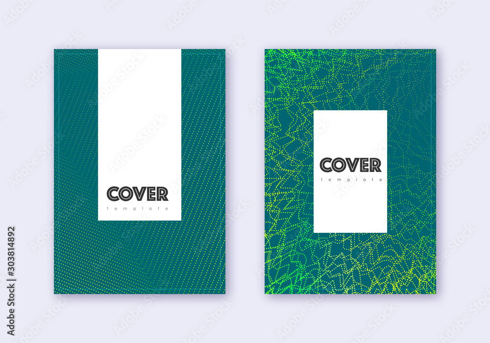 Hipster cover design template set. Green abstract Hipster cover design template set. Green abstract