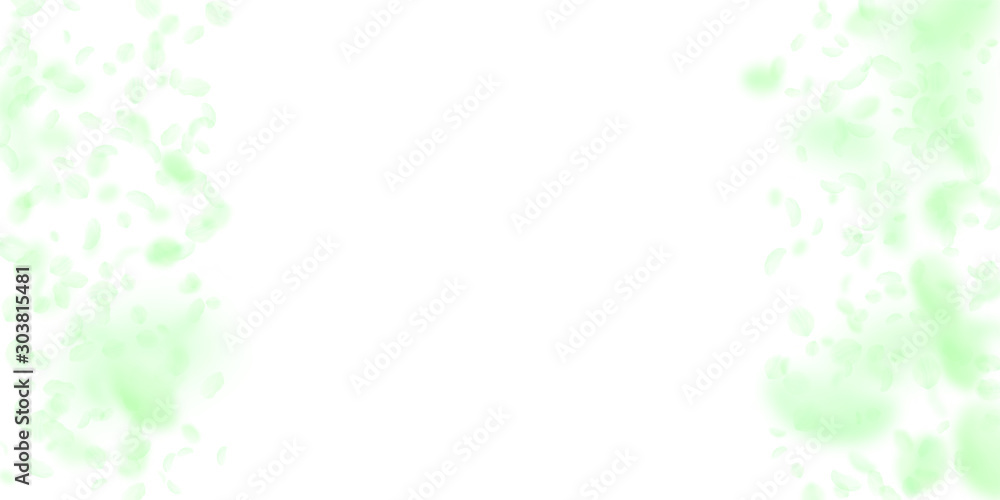 Green flower petals falling down. Curious romantic Green flower petals falling down. Curious romantic