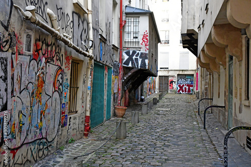 Paris; France - december 22 2017 : Impasse des arbaletriers photo