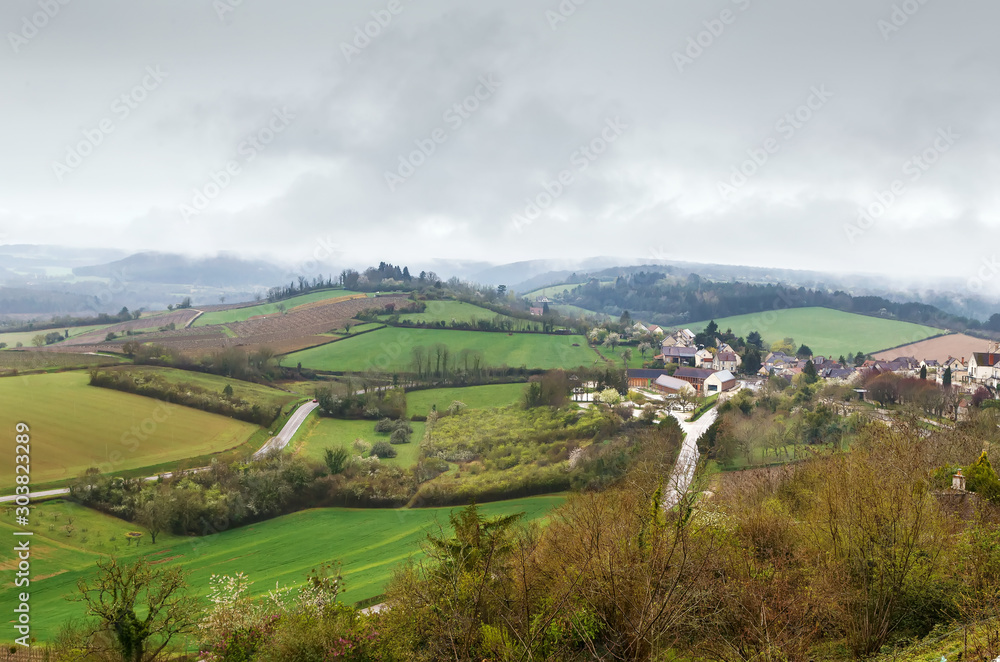 Landscape in Vezelay, France Landscape in Vezelay, France