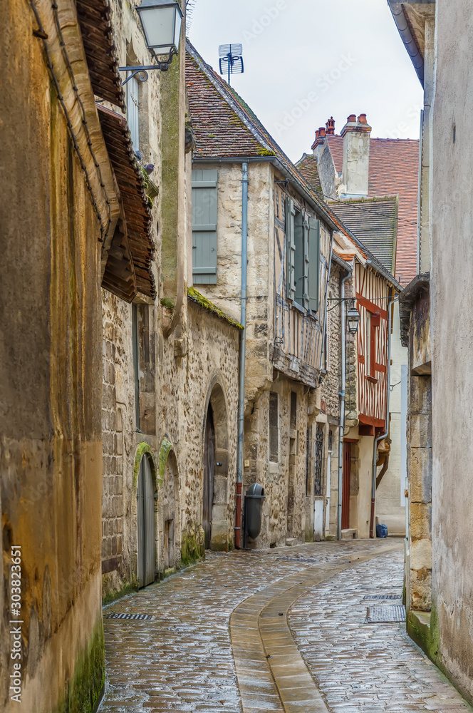 Street in Avallon, France