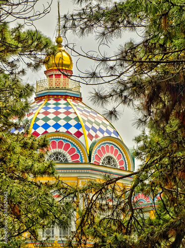 Almaty Cathedral, HDR Image, Kazakhstan photo