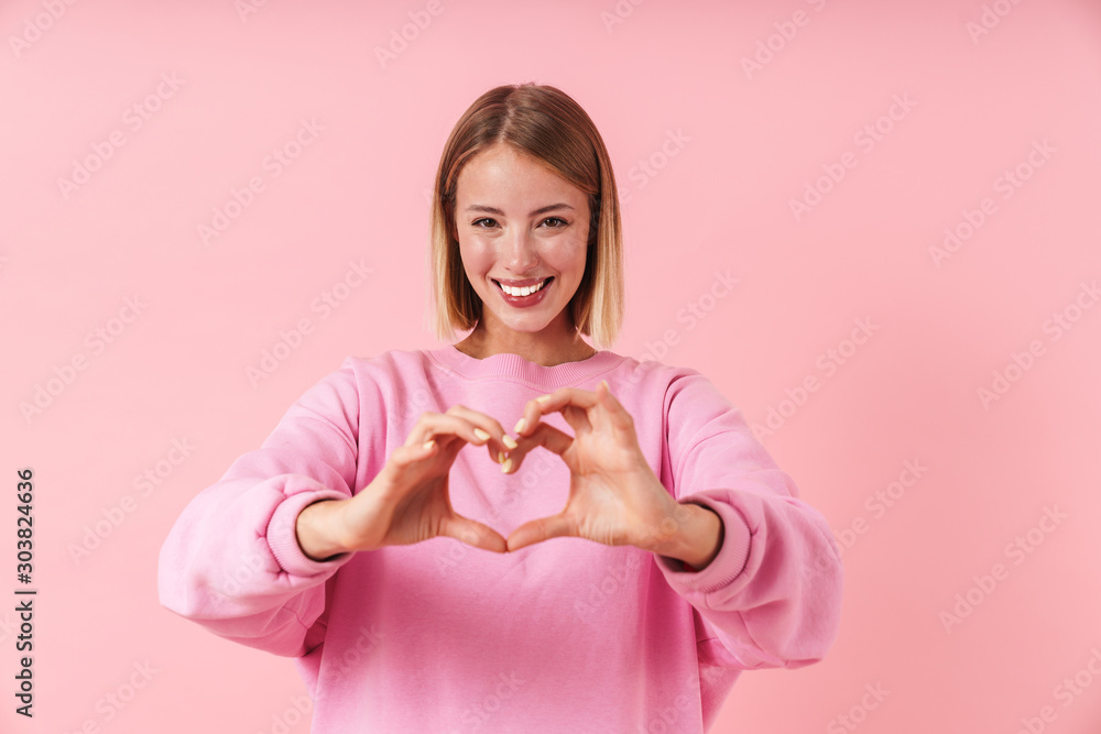 Portrait of a lovely young blonde short haired woman Portrait of a lovely young blonde short haired woman