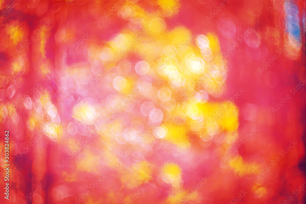 Art color photo of abstract nature image with vibrant red and yellow - obrazy, fototapety, plakaty 