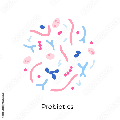 Vector isolated illustration of probiotics 